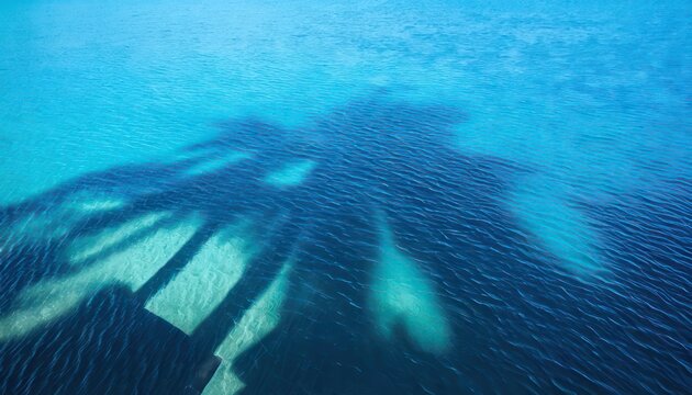 Sunlight filtering through palm trees onto the turquoise sea.