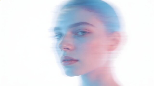 Portrait of a woman with motion blur