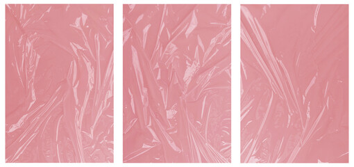 Fototapeta premium Collection wrinkled plastic, plastic or polyethylene bag texture