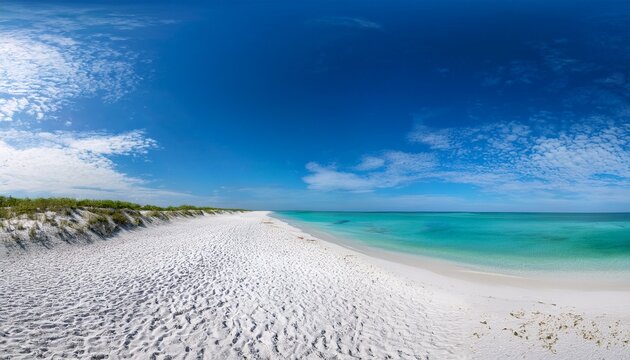 Pensacola Beach Panorama Florida Blauer Himmel Und Weisser Sand Mexiko Horizont Florida Paradies Whitehaven Fidschi Mauritius Malediven Bora Bora Hawaii