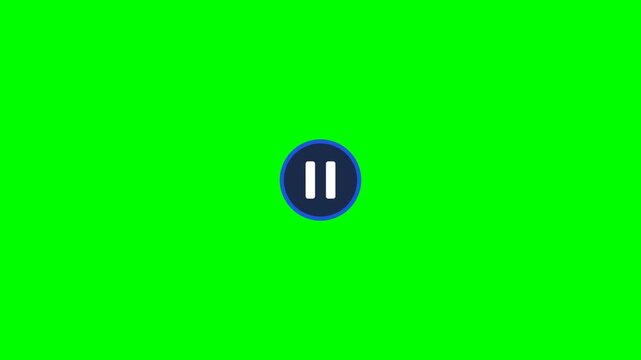 Pause button on green screen