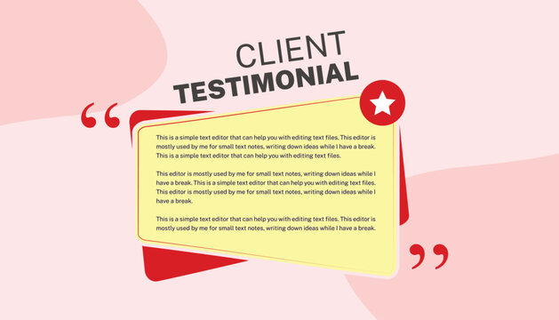 Set of client testimonials or review social media post design, client feedback template with landscape size, modern, and creative