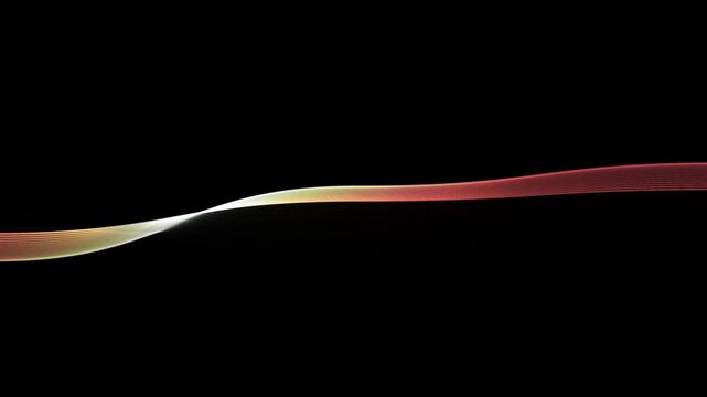 Dynamic colorful particle line wave on black screen with futuristic audio spectrum flow, neon gradient waveform graph, digital equalizer interface, glowing plasma energy texture, seamless loop 4k