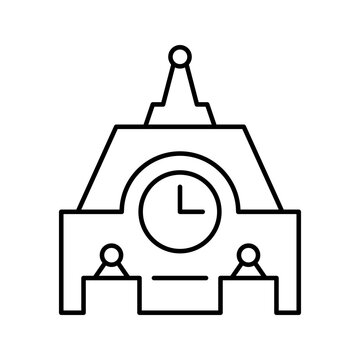 Musee dorsay icon. Travel and museum line symbol. Black and white.