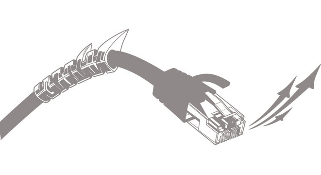 High Speed Ethernet Network Lan Cable Connector Vector Illustration