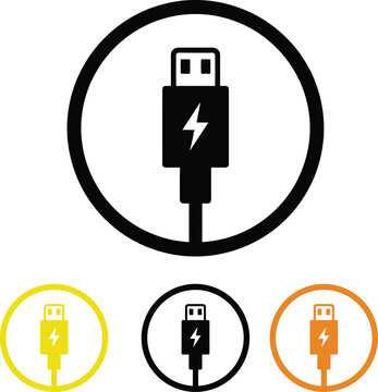Comparison of different lightning cable connector types and symbols