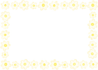 Obraz premium Watercolor Daisy Square Frame Border