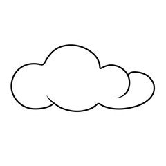 Fototapeta premium Cute Hand Drawn Black cloud Outline Clipart.