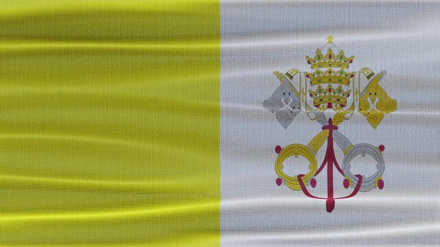 Vatican flag waving in the wind with high quality fabric texture