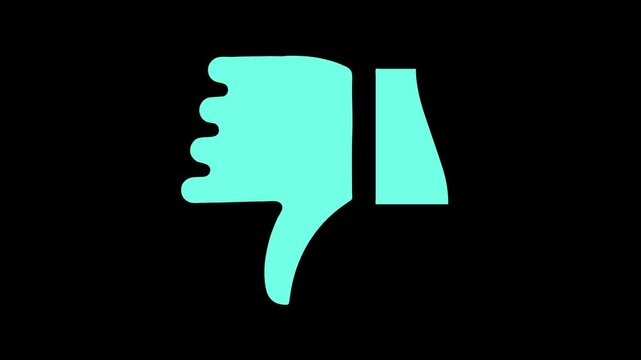 Negative reaction feedback on transparent background. Perfect for social media, rejected, feedback, and negative reactions. Motion graphics of hand thumb idea. Audience response. 