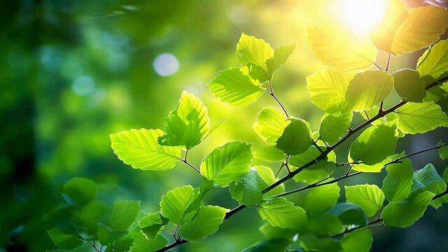 spring green plant leaves landscape abstract background