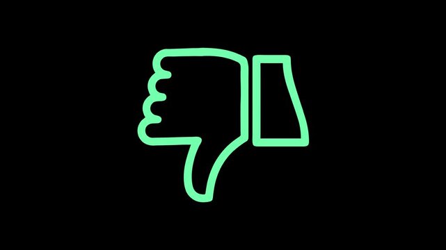 Negative reaction feedback on transparent background. Perfect for social media, rejected, feedback, and negative reactions. Motion graphics of hand thumb idea. Audience response. 