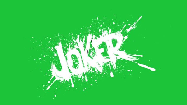 Graffiti joker text splash paint style urban street art concept bold creative animated background video