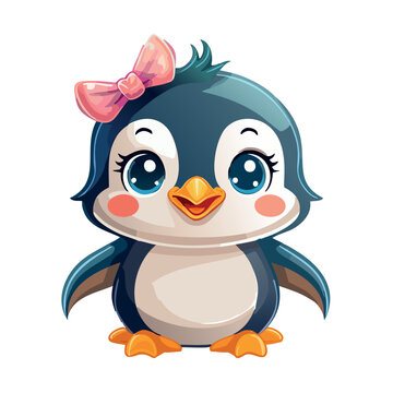 A cute cartoon penguin