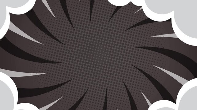 Animated looped background in pop art and comic style.