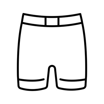 Golf shorts icon. Sports and golf apparel line symbol. Black and white.