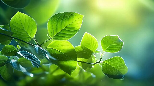 spring green plant leaves landscape abstract background