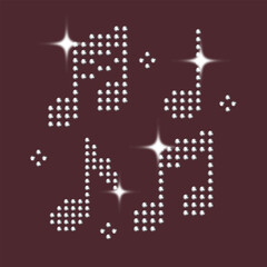 Bedazzled Rhinestone Element Music Note © Sasa Khalisa