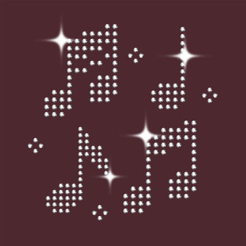 Bedazzled Rhinestone Element Music Note