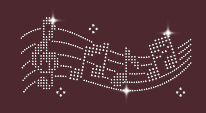 Bedazzled Rhinestone Element Music Note