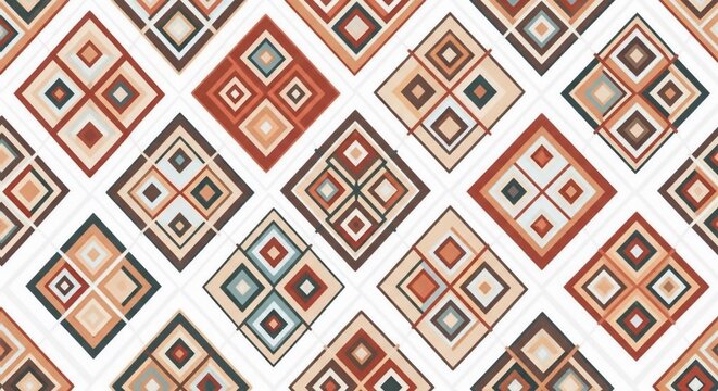 Geometric Diamond Pattern with Earth Tones