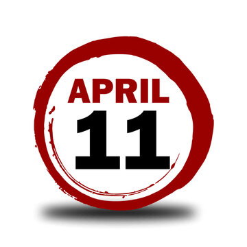 April 11 Red Circle Calendar Badge