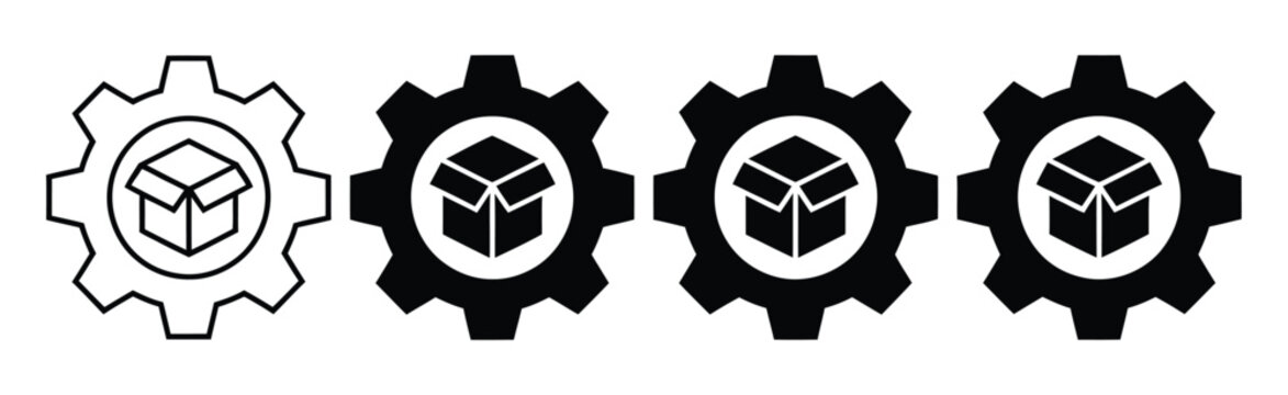 Product management icon set, multi style icon collection, product strategy and development symbols, workflow and planning icons, clean vector design elements in flat and outline styles for web, mobile