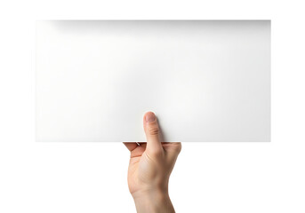 Obraz premium Person hand holding blank rectangular white envelope with envelope business correspondence document stationery communication delivery shipping template packaging receiving professional
