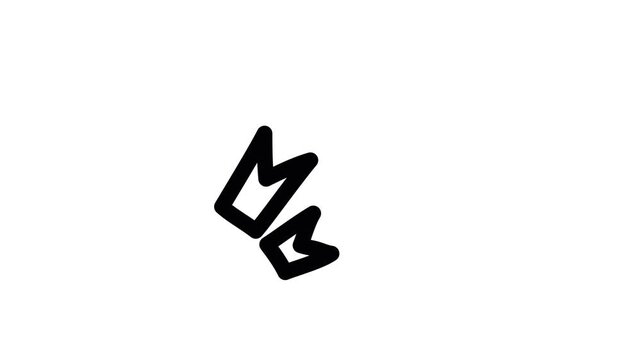 A stylized black abstract symbol on a white background doodle animated 4k stock video