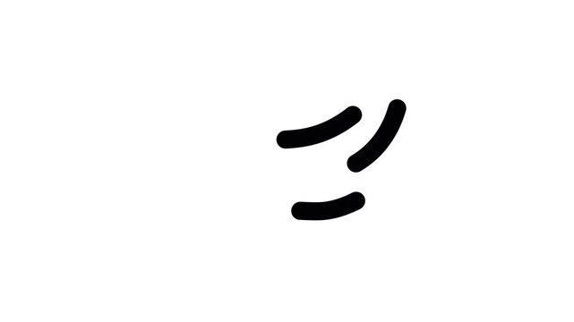 A minimalist design featuring three black oval shapes on a white background doodle animated 4k stock video
