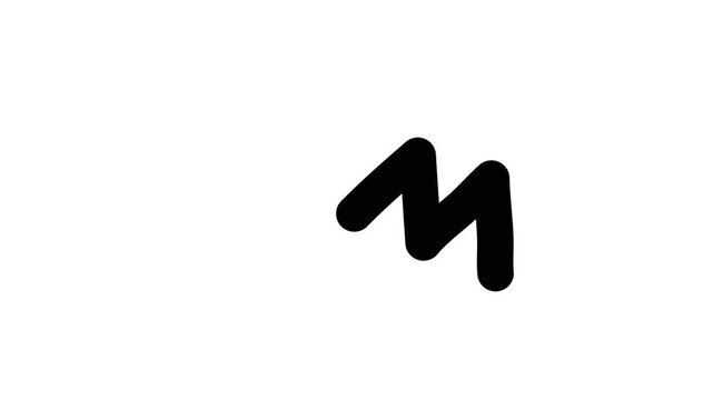 A large black number one on a white background for design use doodle animated 4k stock video