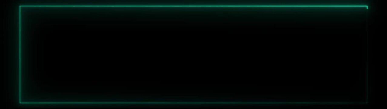 A sleek rectangular border illuminated by a vivid cyan neon glow, set against a deep black backdrop, offering a clean and modern digital frame for creative applications and presentation
