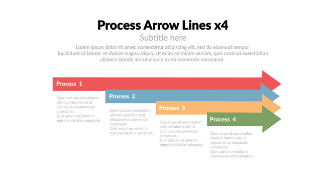 Process Arrow Lines x4 &ndash; Animated Workflow Steps, Business Timeline and Flowchart Presentation, Modern Corporate Infographic for Strategy and Marketing