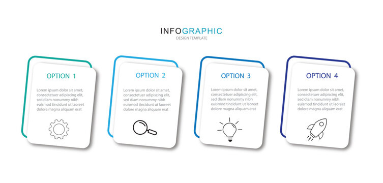 modern infographic template  vector element with icons suitable for web presentation and business information whit 4 steps