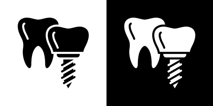 Dental Implant Icon Set Multiple Style Collection