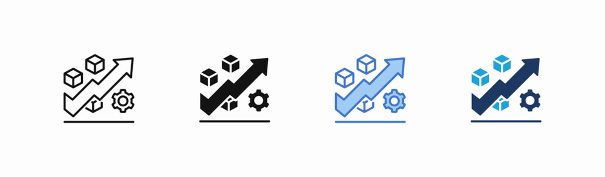 Set of planning icon collection in multiple style. Icon suitable for web and mobile application