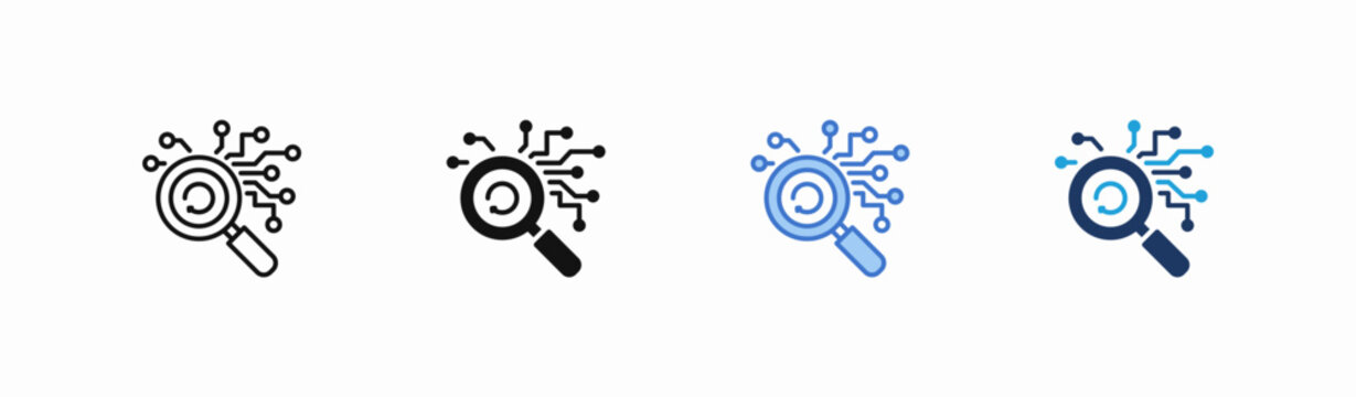 Set of research icon collection in multiple style. Icon suitable for web and mobile application
