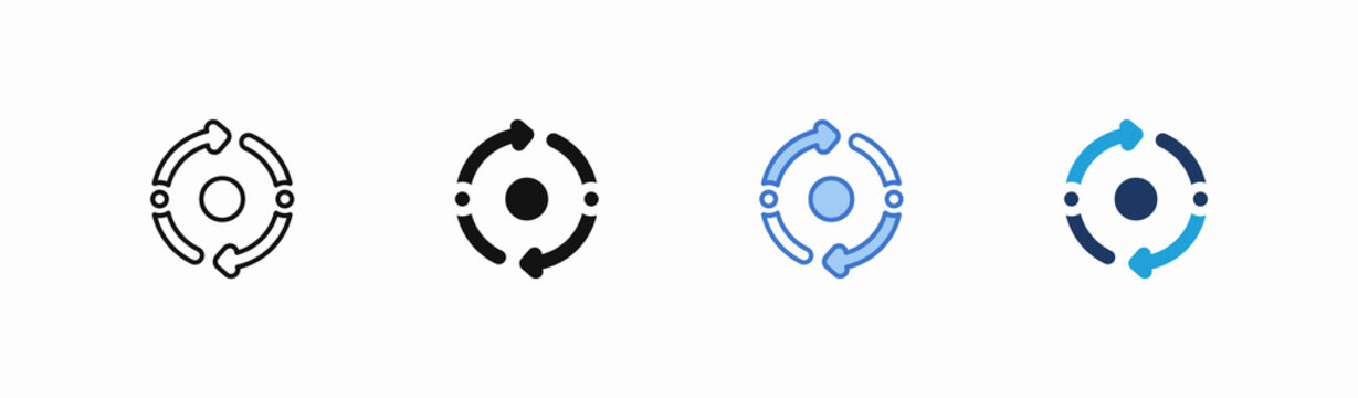Set of iteration icon collection in multiple style. Icon suitable for web and mobile application
