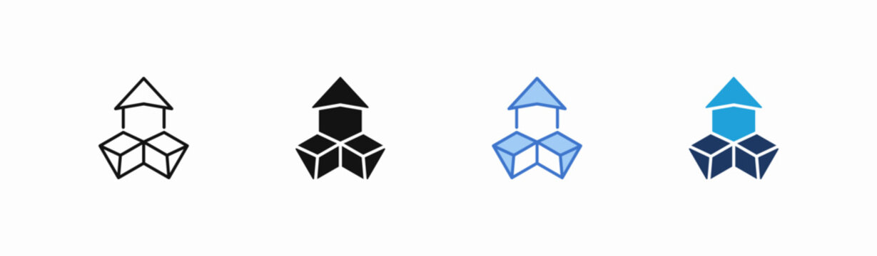 Set of presentation icon collection in multiple style. Icon suitable for web and mobile application