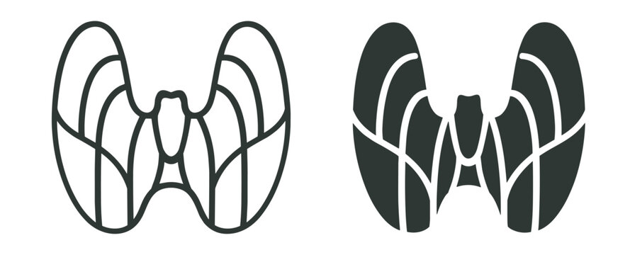 human thyroid gland anatomy icon, endocrine system organ vector illustration, medical healthcare and biology symbol isolated on transparent background