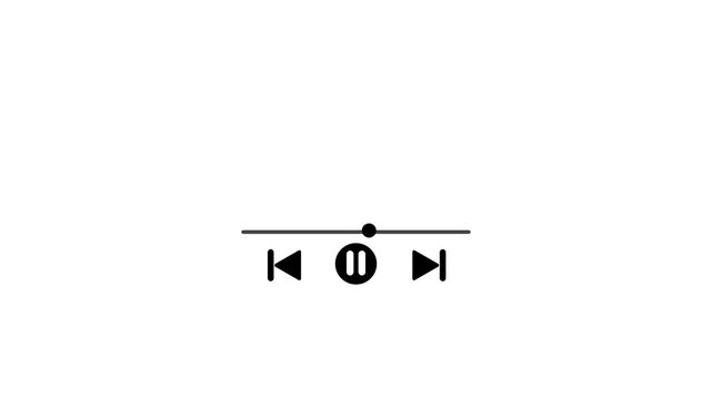 Play or pause button animation. Music or video play bar icon animation.