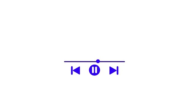 Play or pause button animation. Music or video play bar icon animation.