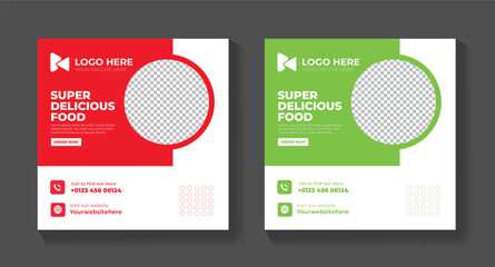 Modern Food Promotion Post Design for Cafes & Restaurants