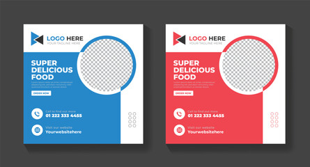 Modern Food Promotion Post Design for Cafes & Restaurants