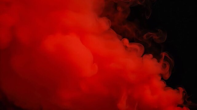 Advanced Red smoke against black background for Digital Transformation and Cyber Infrastructure