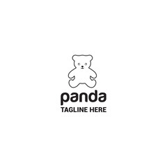 Fototapeta premium Panda outline logo and outline logo