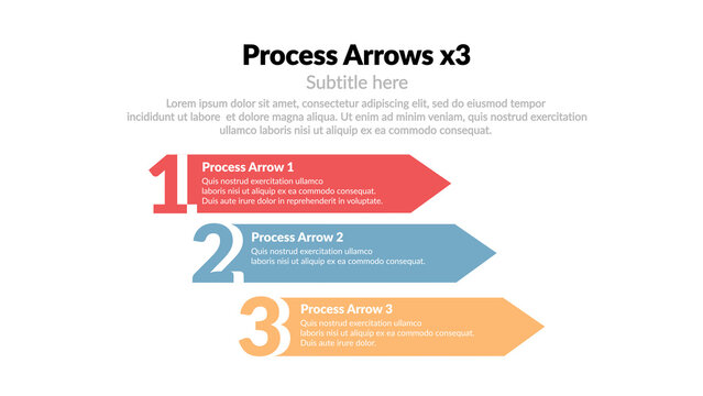 Process Arrows x3 &ndash; Animated Workflow Steps, Business Timeline and Flowchart Presentation, Modern Corporate Infographic for Strategy and Marketing