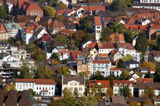 Blick auf Hameln vom Kl&uuml;t aus