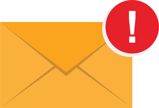Mail warning icon vector template.