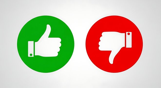 Thumbs up and thumbs down icons